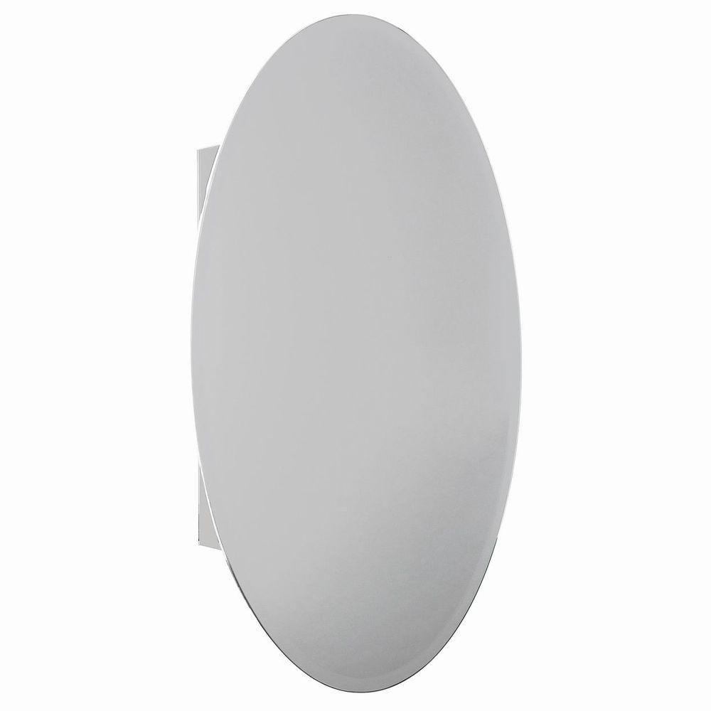 20 in. W x 30 in. H Recessed or Surface-Mount Bathroom Medicine Cabinet with Oval Beveled Mirror  3.8 out of 5 (74)  Write a Review Questions & Answers (23) Protect your wall from stains & water damage Silicone caulking makes for easy installation (not in