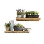  Rustic Luxe 24 in. W x 10 in. D Floating Dark Walnut Decorative Shelves (Set of 2)